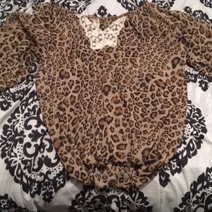 No Boundaries leopard print blouse